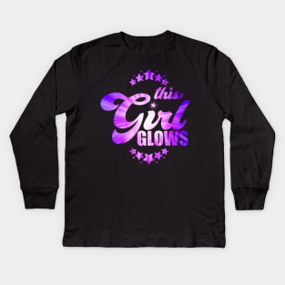 This girl Glows - Glow party squad funny gift idea T-Shirt Kids Long Sleeve T-Shirt
